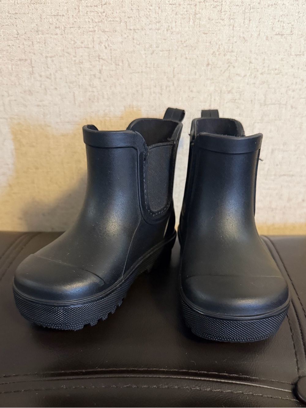 BearPaw Kids Black Chelsea Rain Boots - Slip-On Waterproof